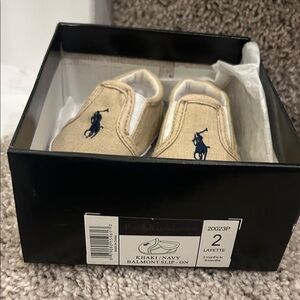 Ralph Lauren Tan Baby Slip-On Shoes